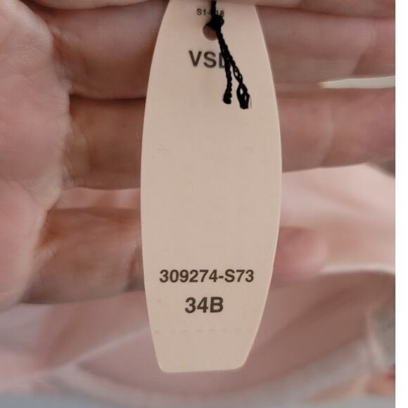 Victoria's Secret VS Very Sexy Push-Up Floral Lace Shimmer Bra Pink Red 34B NEW - Picture 5 of 10